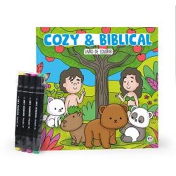Imagem de COZY AND BIBLICAL - LIVRO DE COLORIR COM 4 CANETINHAS